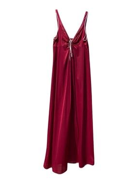 Vintage burgundy satin maxi slip dress